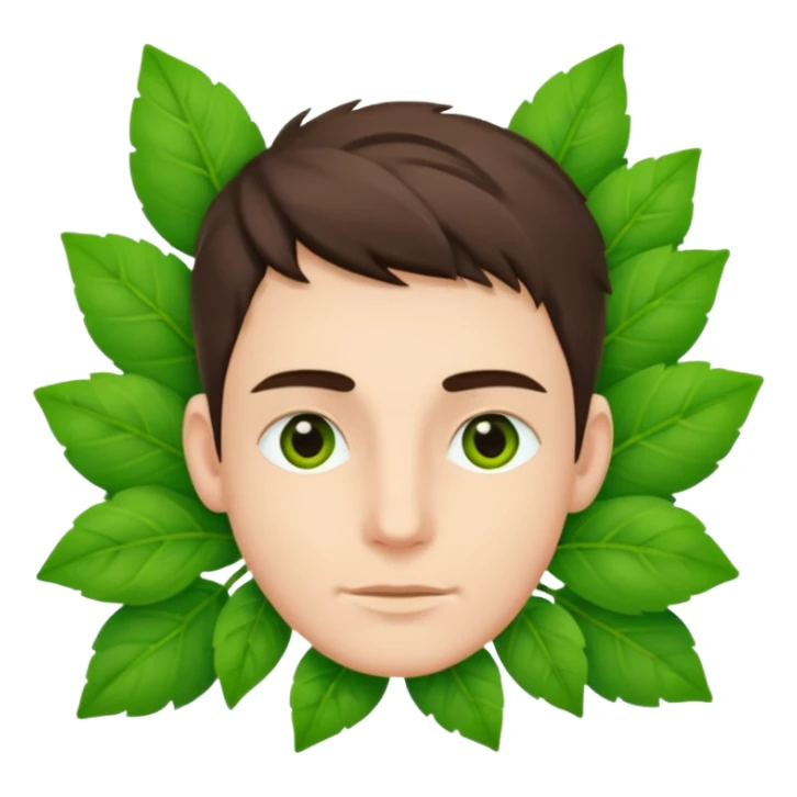 Adam, with fresh green leaves woven together sticker