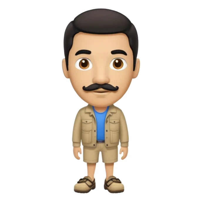 Man in crocs light brown with black hair and mustache  sticker