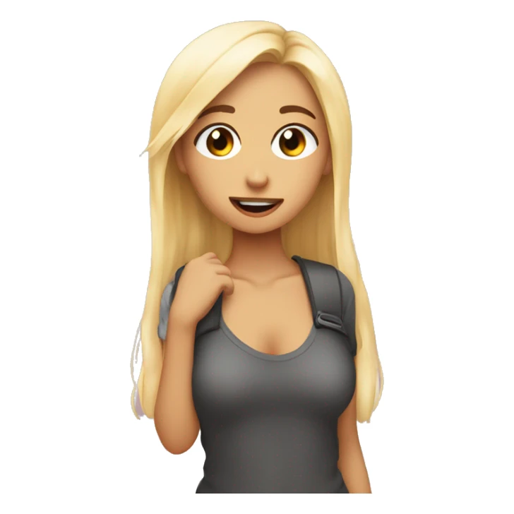 Flirting girl blush sticker