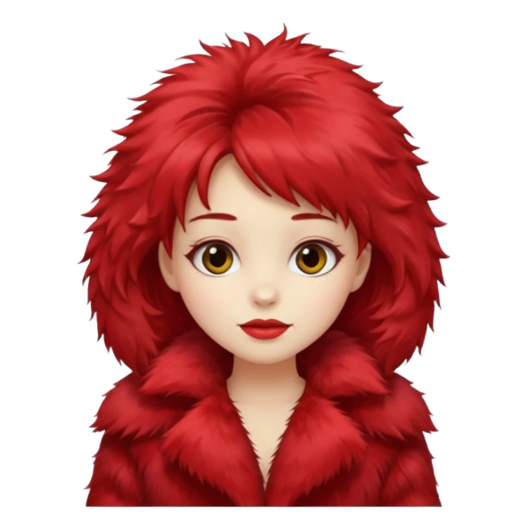 Girl in red fur coat sticker