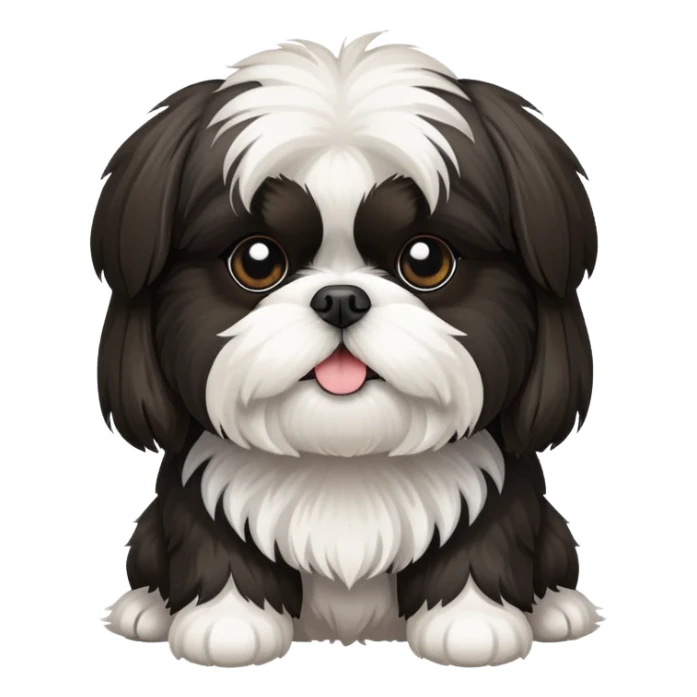 Black and white Shih Tzu sticker