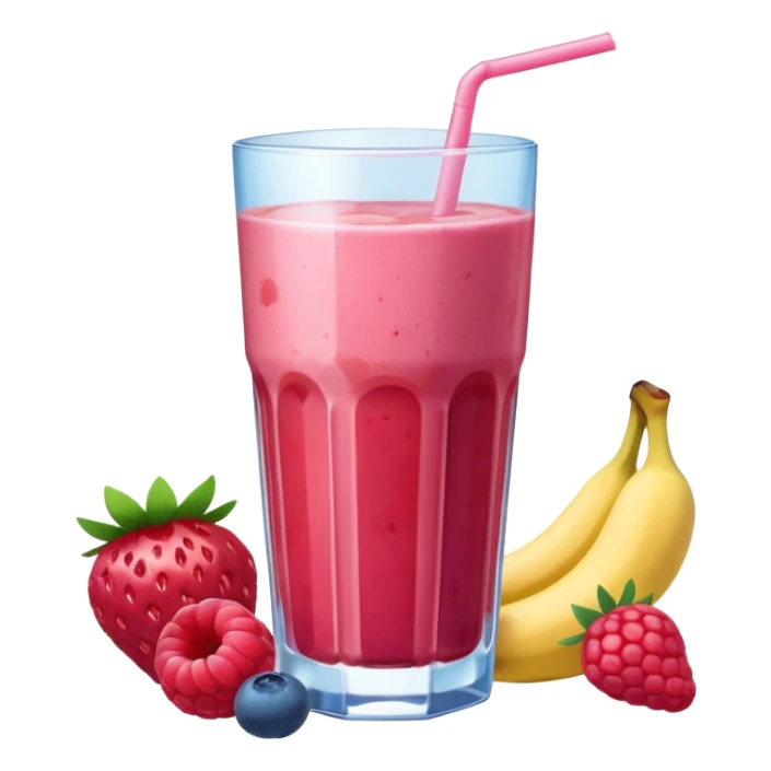 Juice contains: Strawberry Yoghurt, Blueberries, Apple Juice, Raspberries, Banana & Ice. In 3D. Aesthetic sticker