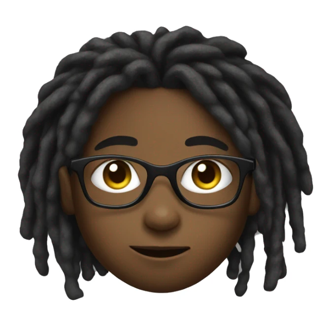 african kid with dreads and glasses sticker