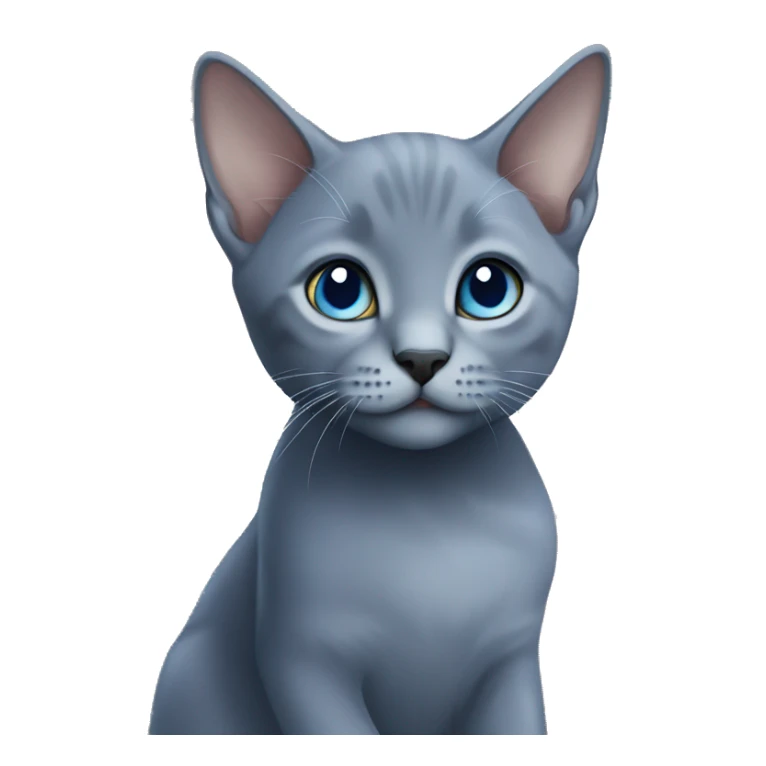 Russian blue kitten with blue eyes sticker