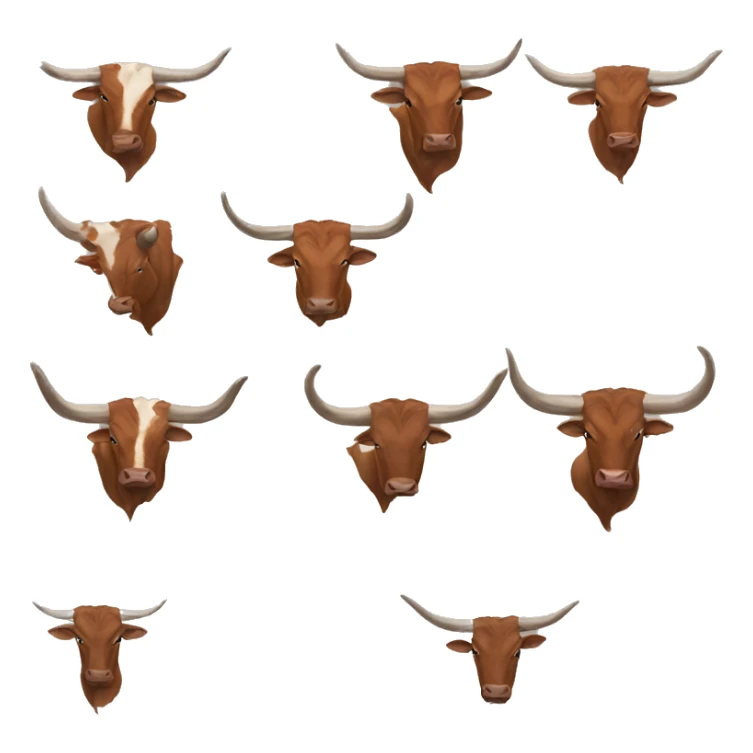 bull, Texas Longhorn, brindle, long long long long horns, full body sticker