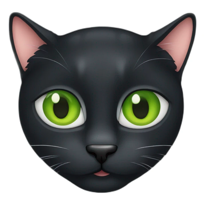 A fat 2 years old black cat with green eyes sticker