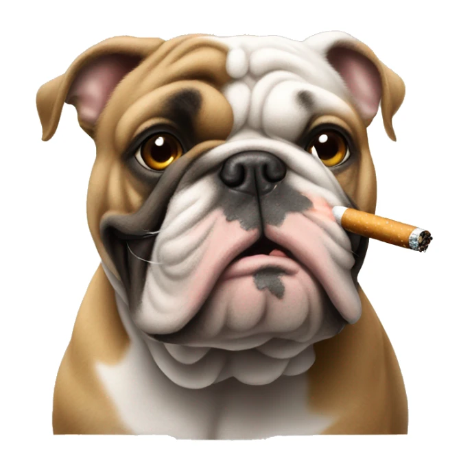 Bulldog smoking a cigarette ￼ sticker