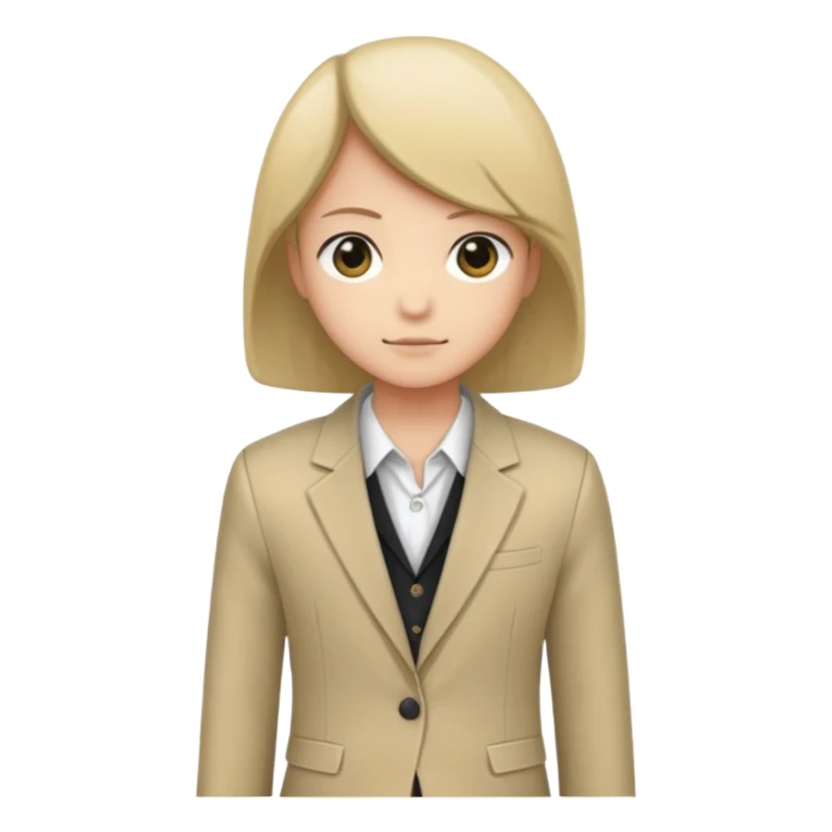 Blazer social manga longa bege sticker