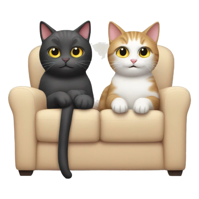 couple of cats watching tv sticker