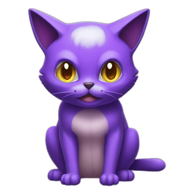 Sitting-Melting-poison-type-pokemon-purple-cat sticker