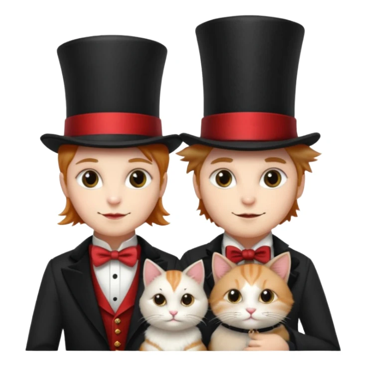 magician couple and their pet cat sticker