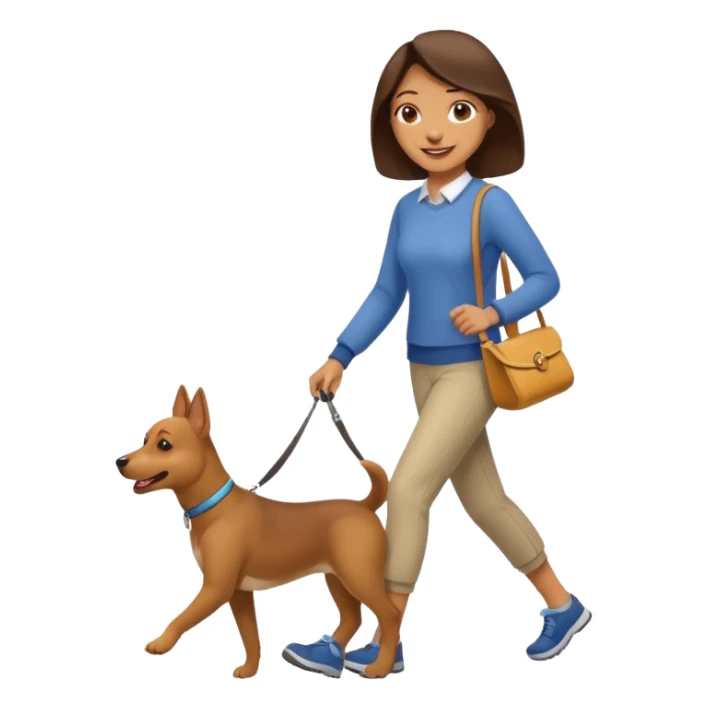 Woman walk with dog sticker