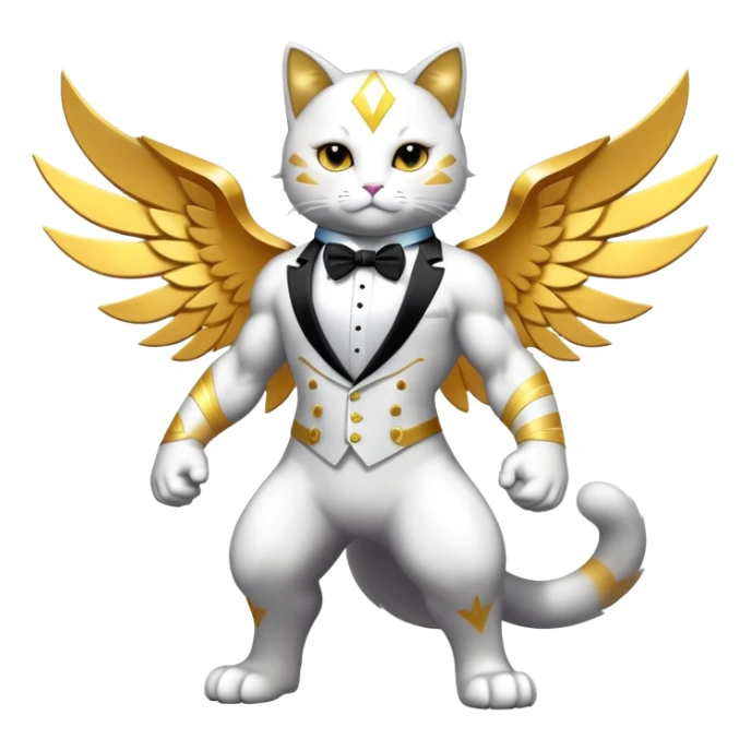 Transcendent celestial infinity cosmic galactic energy Mega neon unicorn dragon hydra hyper rare golden penguin Golden Divine god angel Omni Black and white Super muscular Buff sigma Gigachad cat full body tuxedo colored  sticker