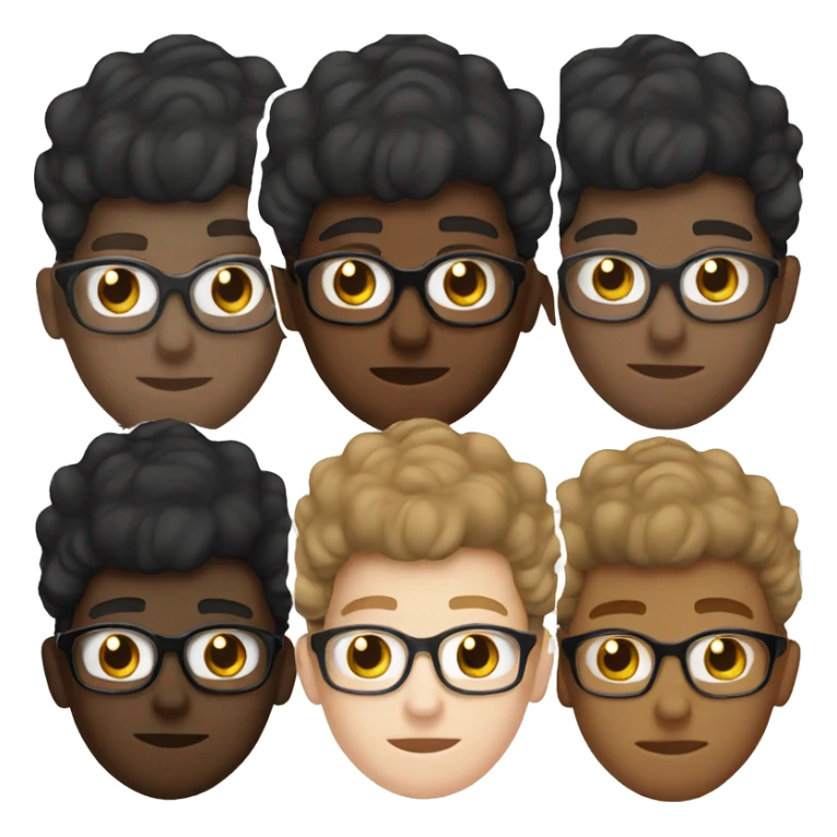 white boy curly long brown hair glasses black hat sticker