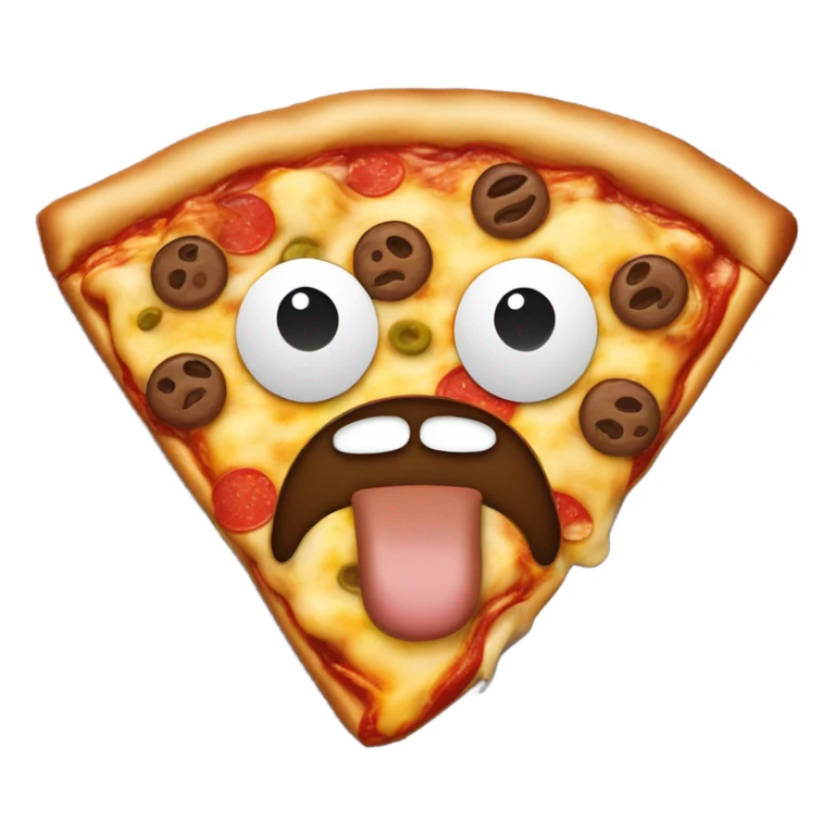 Poop emoji pizza sticker