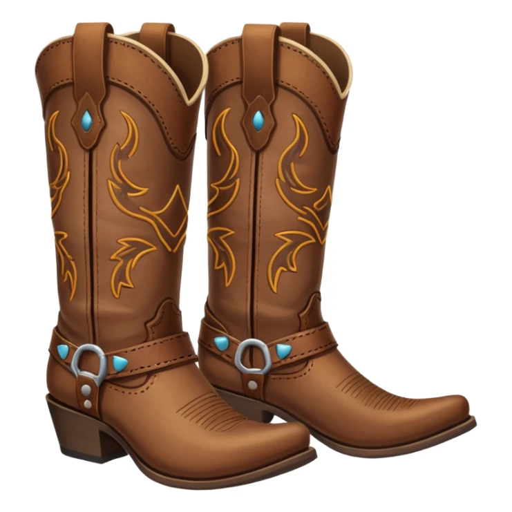 Pair of each Western boots sticker