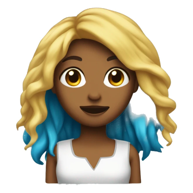 Chica con el pelo negro azulado largo durmiendo  sticker