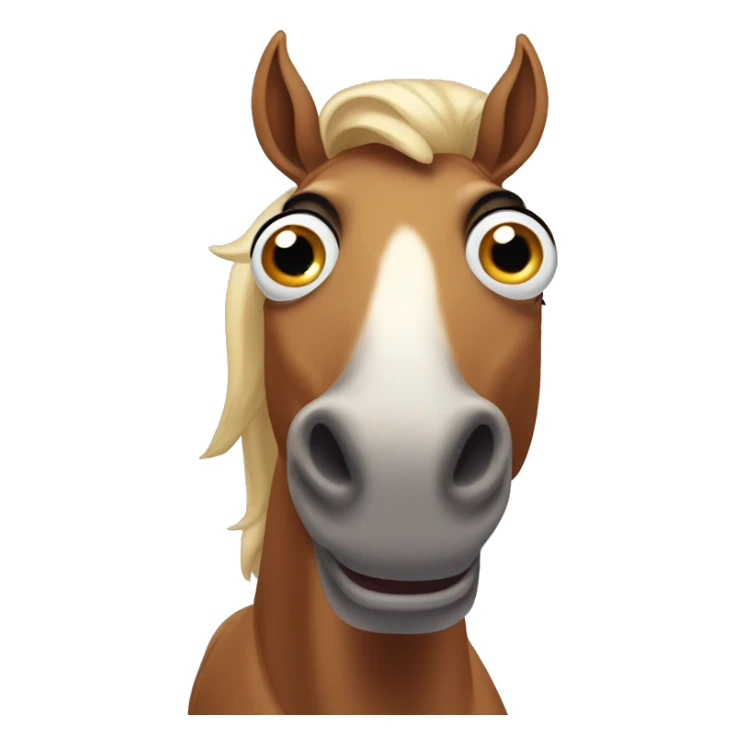 full horse with big goofy eyes and a shocked face sticker