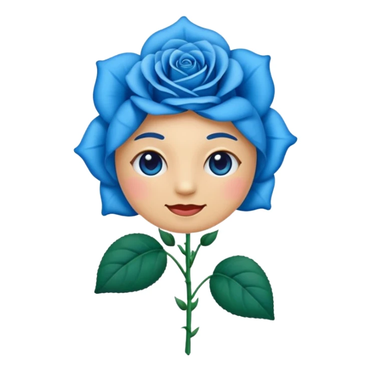 Emoji sostiene ramos de rosas azules sticker