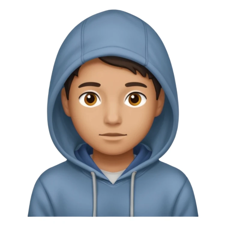 college student with curious face (melange hoodie) sticker