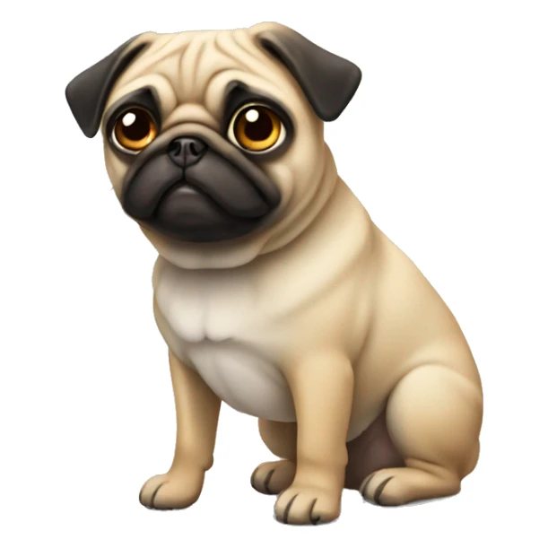 Pug with hanging ears sticker