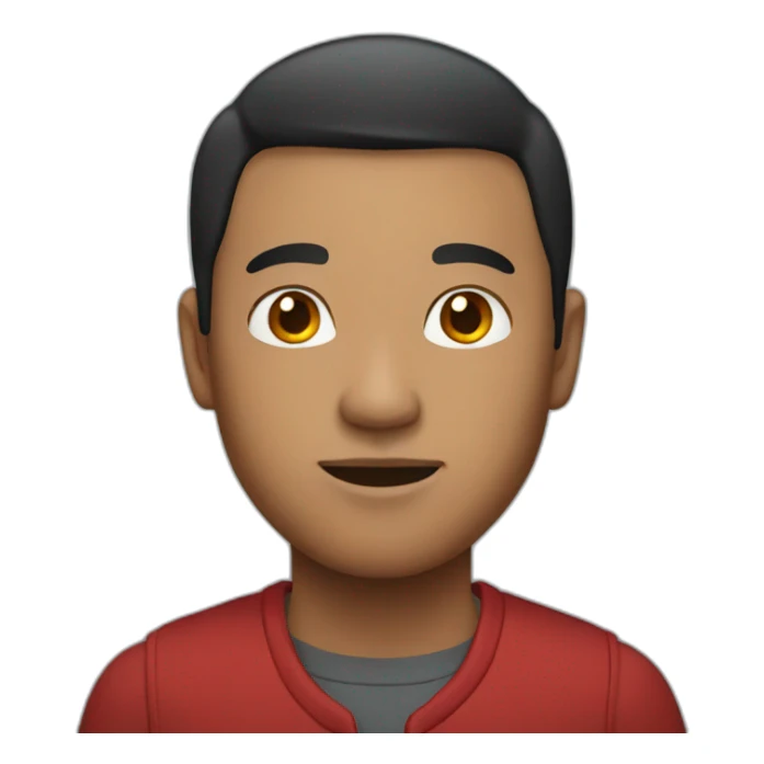 A black chinese men with red hair sticker