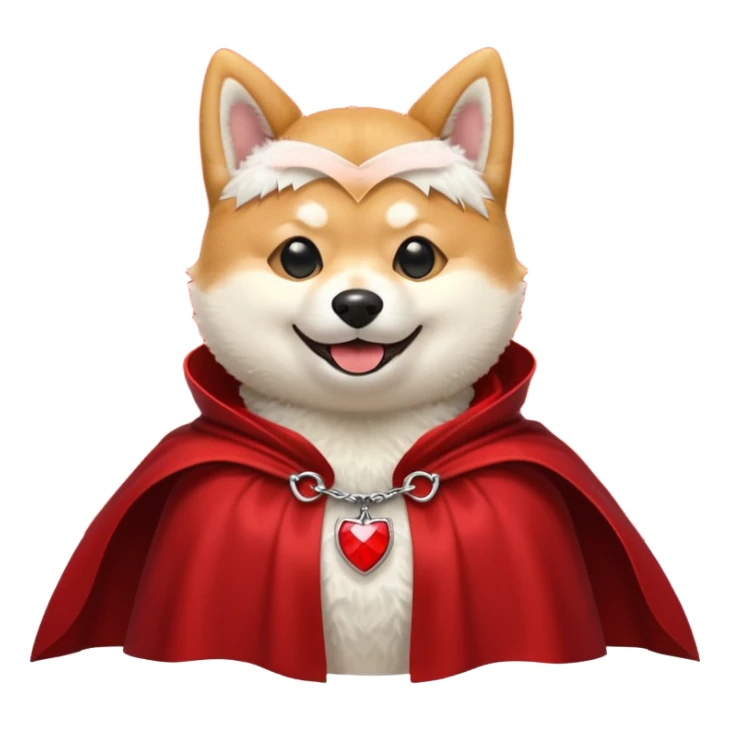 Shiba Dog in red dracular collar cloak sticker
