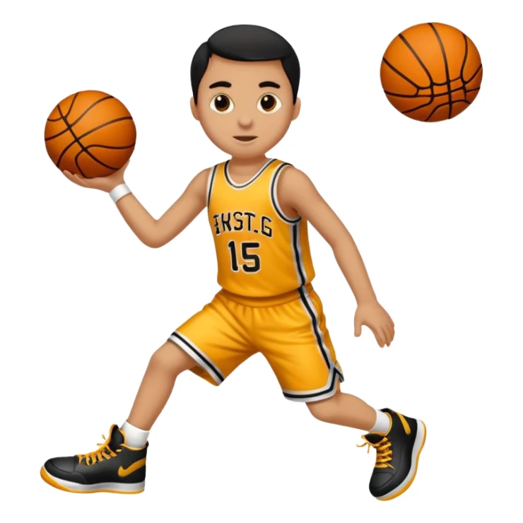 8 numaralı kıvırcık cocuk basketçi siyah saçlı  sticker