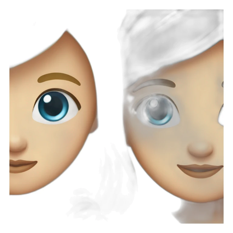 Blondy Niece with blue eyes and brunette aunt with brown eyes hugging sticker