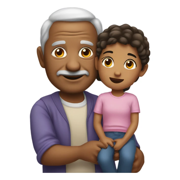 A grandfather with his daughter  sticker