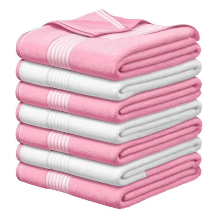 Folded pink and white towels sticker