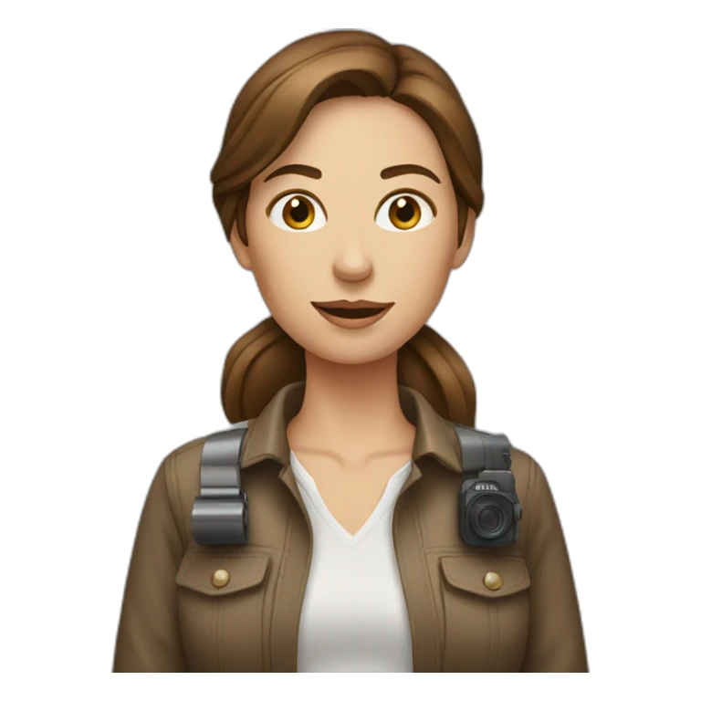 Woman photographer with brown hair sticker
