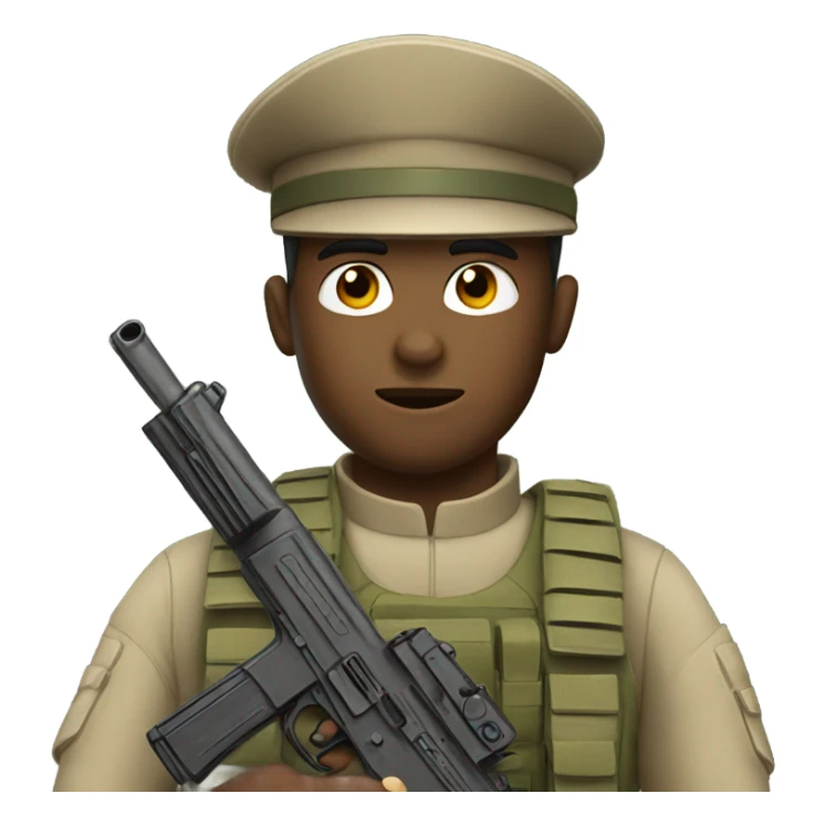 Soldier holding a pistol sticker