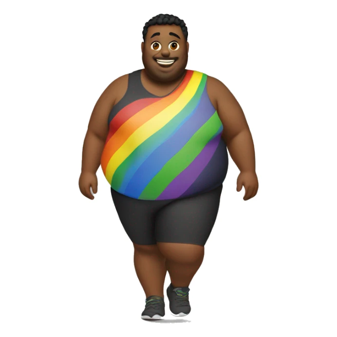 fat gay ladu with rainbow fit sticker