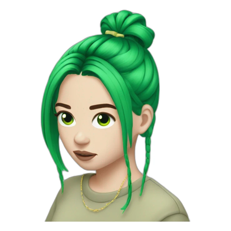 Billie Eilish Green hair sticker