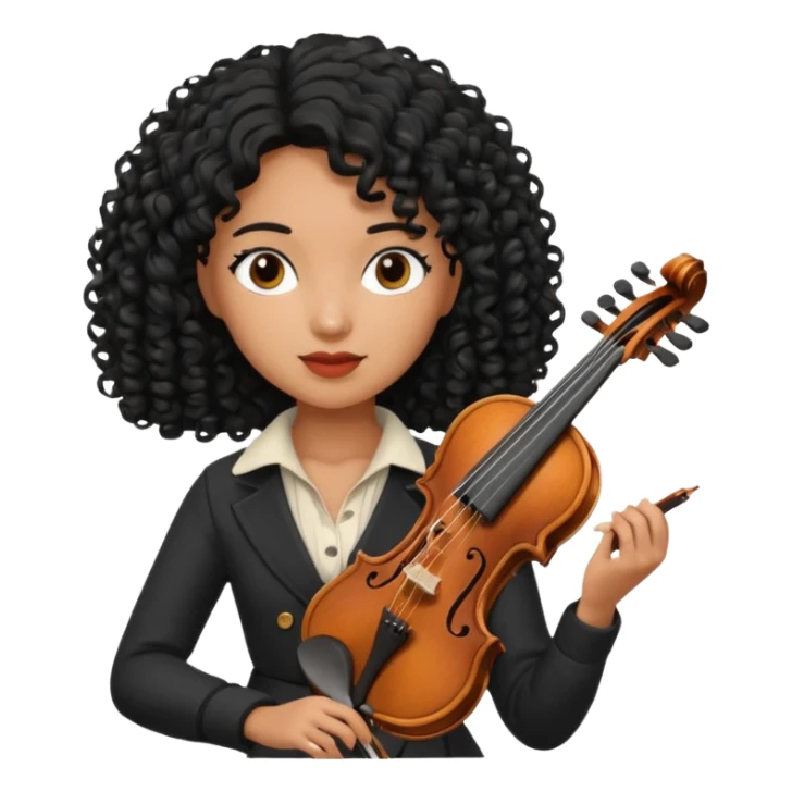 CURLY BLACK  HAIR  FEMALE VIOLINIST sticker