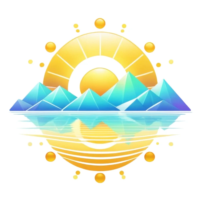 Epic complex detailed iridescent gradients white golden bright light solarpunk sunny aesthetic-scenery sticker