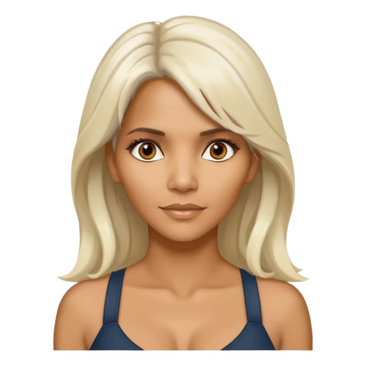 Halle Berry with long platinum blonde hair  sticker