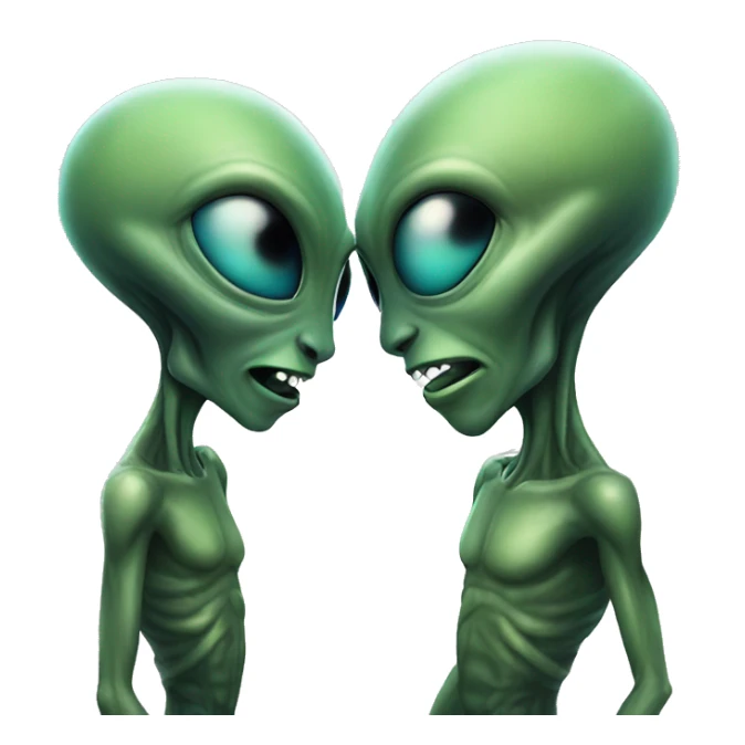 Aliens and aliens kissing  sticker