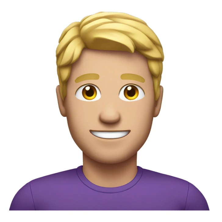 white man flexing with purple shirt on sticker