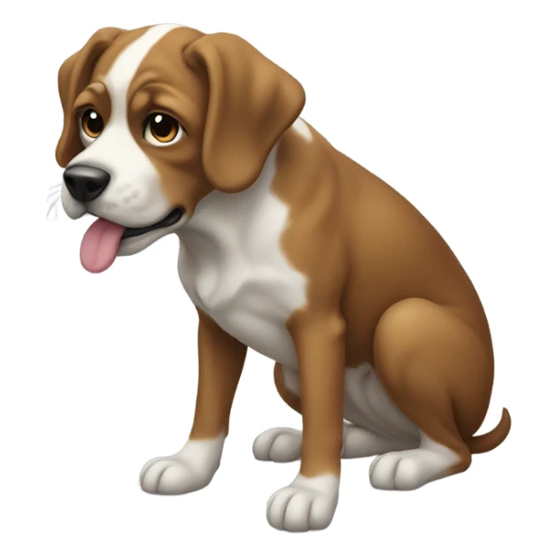 dog in a squatting posture,  it's in the middle of pooping sticker