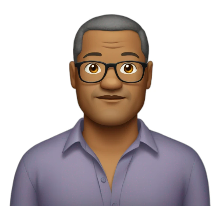 laurence-fishburne cartoon wearing shirt sticker