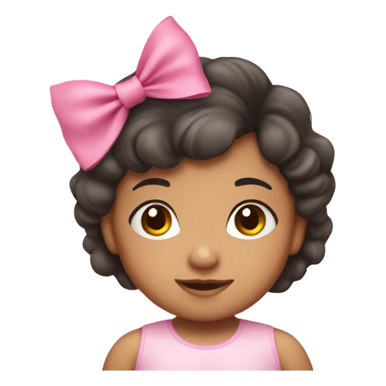 Hispanic toddler girl with pink bow  sticker