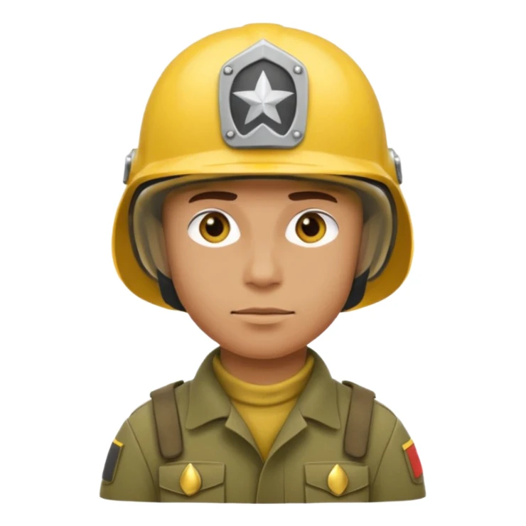 Soldier just face generic yellow with helmet no insignia sticker