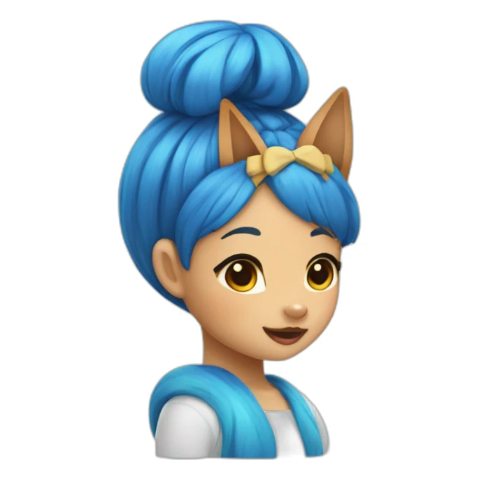 Shiba inu with blue hair girl sticker