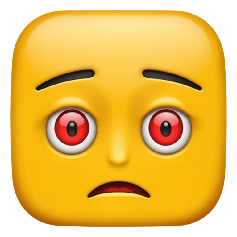 Emoji con todo los ojos de rojo callado sticker