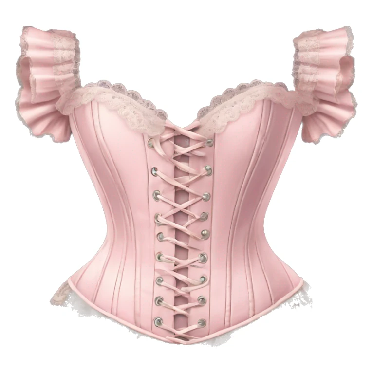 vintage rococo light pink corset with lace and frills  sticker