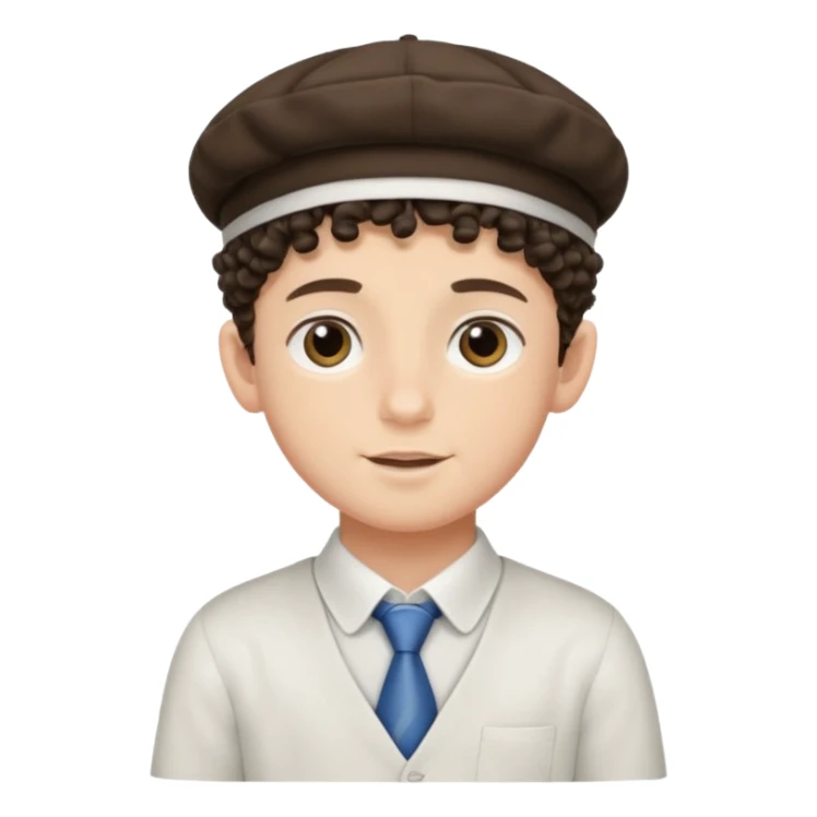 Jewish boy Yerushalmi curly sidelocks sticker