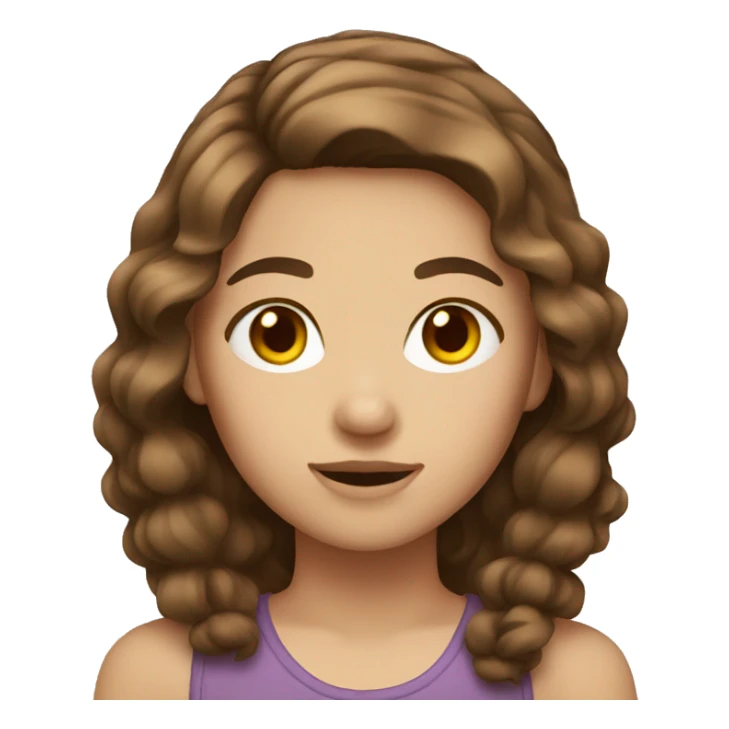 Girl brown hair and bracket sticker