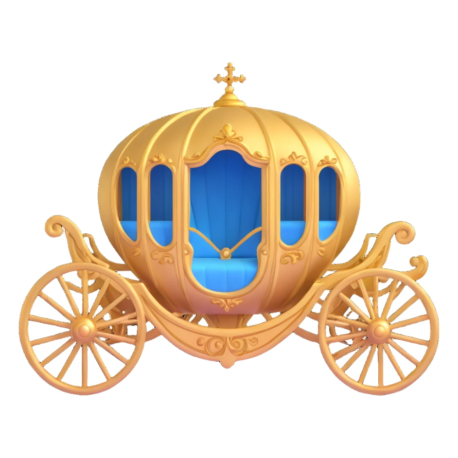 Cinderella's carriage with a golden finish sticker